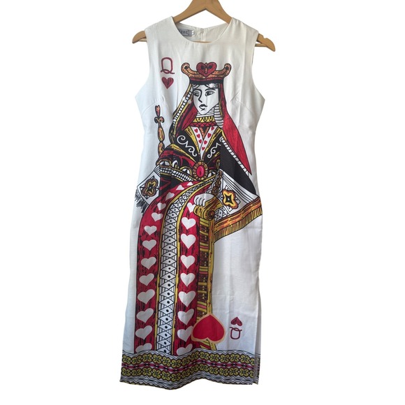 AIZHE Dresses & Skirts - Queen of Hearts Playing Card Novelty Dress Sz S Casino Vegas Maximalist Baroque